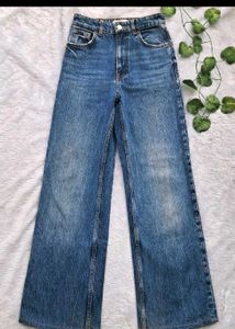 Zara Blue Wash Straight Leg Jeans