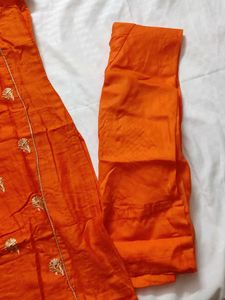New Orange Embroidered Salwar Suit