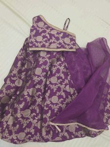 Beautiful Purple Brocade Lehenga Choli