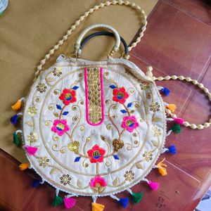 Handcrafted Embroidered Round Bag