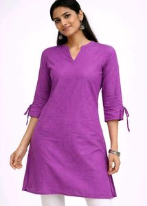 Purple Cotton Blend Kurta
