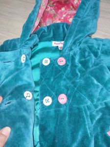 Turquoise Velvet Quilted Jacket