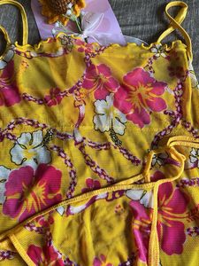 Yellow Floral Bikini Set