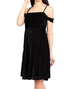 Chic Black Velvet Mini Dress