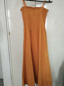 Smocked Orange Maxi Dress
