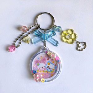 Cute Kawaii Bunny & Cat Keychain