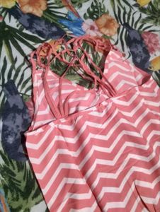 Coral Chevron Tank Top