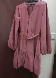Belted Button-Down Dress