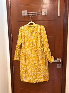 Yellow Floral Print Kurta