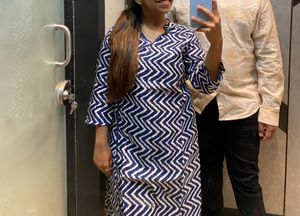 Stylish Blue &amp; White Printed Kurta