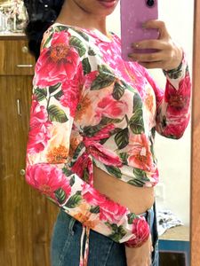 Floral Mesh Top