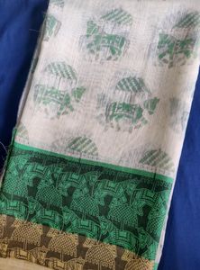 Beautiful Royal Carriage Print Cotton Saree