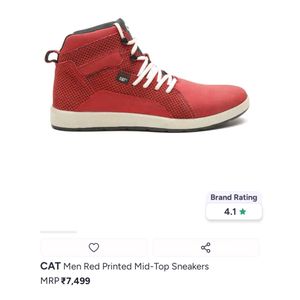 CAT Men's Red Mid-Top Sneakers 👟
