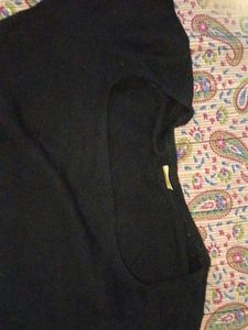 Solid black crop top