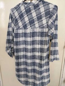 Chic Plaid Zipper Tunic Top