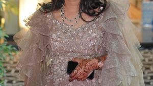 Sparkling Embellished Lehenga with Ruffled Sleeves