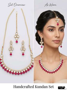 Elegant Kundan Necklace & Earring Set