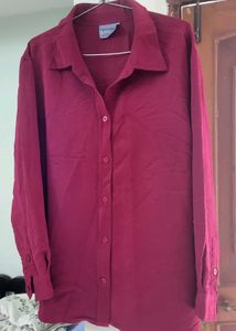 Maroon Button-Down Shirt