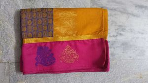 Yellow Saree With Pink Border