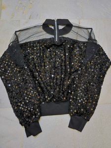 Sparkling Sequin Mesh Top