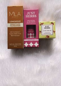 Mila Beaute Foundation & Just Herbs Blushes