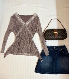 Y2K Mesh Handkerchief Top