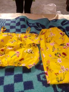 Yellow Cord Set For Girl's 10_12years