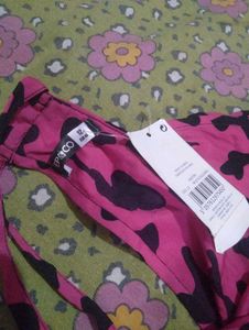 Pink Leopard Print Cold Shoulder Romper