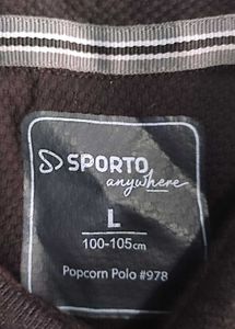 SPORTO Men's Black Textured Polo Shirt