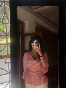 Pink Wrap around top