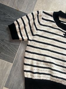 Striped Cropped Knit Top