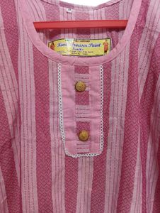 Pink Striped Kurta XL size