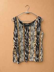 Multi animal print y2k top