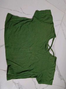 Green Graphic Crop Top