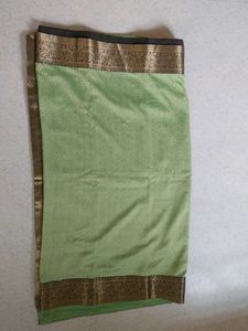 Elegant Light Green Saree with Black Blouse