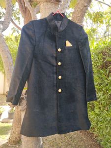 kids's Black Sherwani Jacket