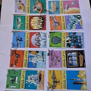 Vintage OMAN Space Exploration Stamps CTO