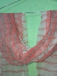 Red &amp; White Patterned Scarf