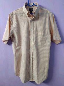 Men's Short Sleeve Striped Button-Down Shirt