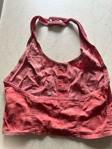 Red Halter Neck Crop Top