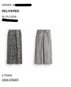 H&M Grey Wide Leg Jeans