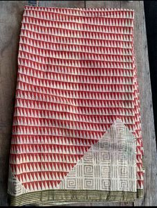 Red Geometric Print Saree
