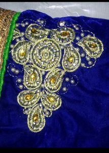 Royal Blue Embellished Saree