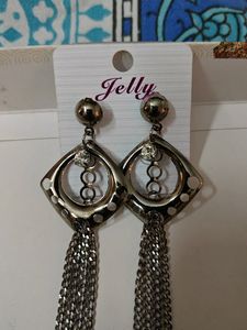 Black Metal Hanging Earrings
