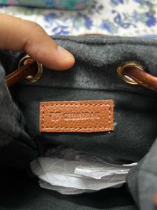 Chumbak Grey Felt Drawstring Bag