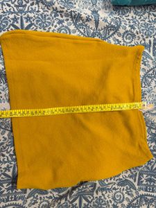 Mustard Yellow Textured Skirt with Knot Detail