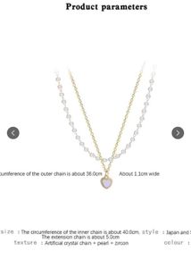 New gold plated Layered Pearl &amp; Heart Pendant Neck