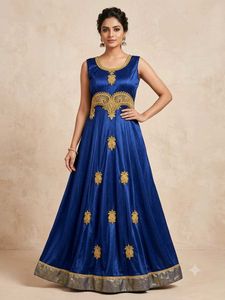 🤩Royal Blue✨ Embroidered Anarkali Gown👗
