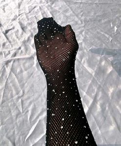 Rhinestone Black fishnet Stocking