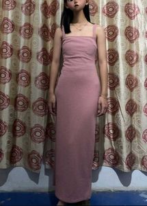 Pink Bodycon Maxi Dress